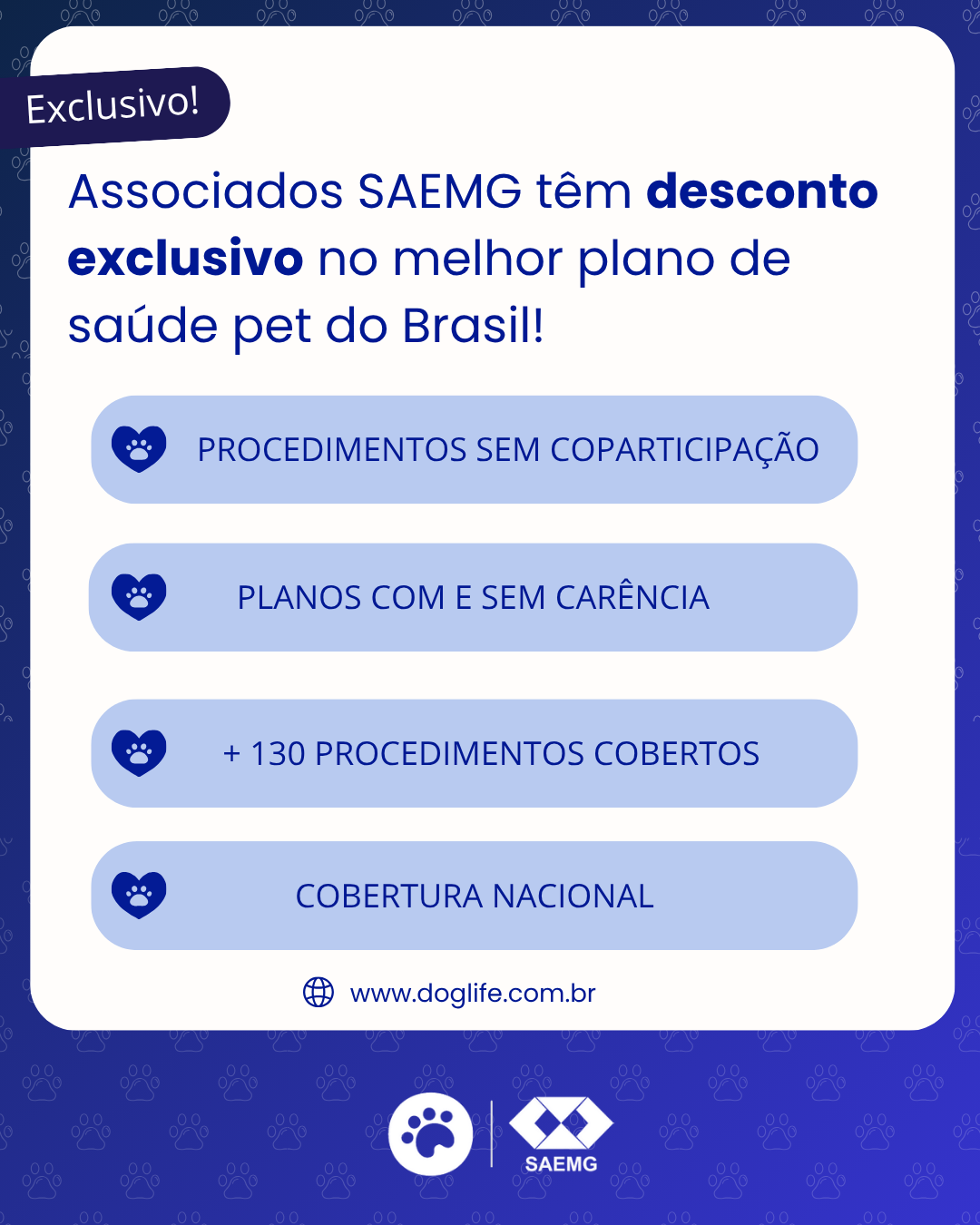 Desconto imperdível para associados SAEMG em plano de saúde pet! 🐾 2 Desconto imperdível para associados SAEMG em plano de saúde pet! 🐾 6