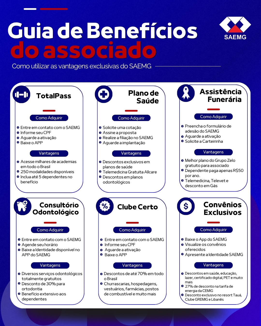 Conheça os principais benefícios do SAEMG! 💙 1 Conheça os principais benefícios do SAEMG! 💙 3